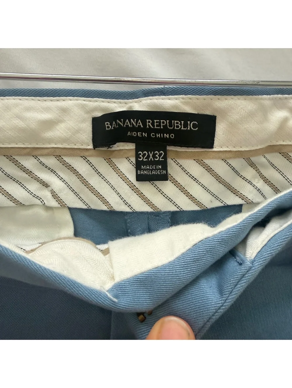 Banana Republic Aiden Chino Pants 32x32 Blue Cotton Blend